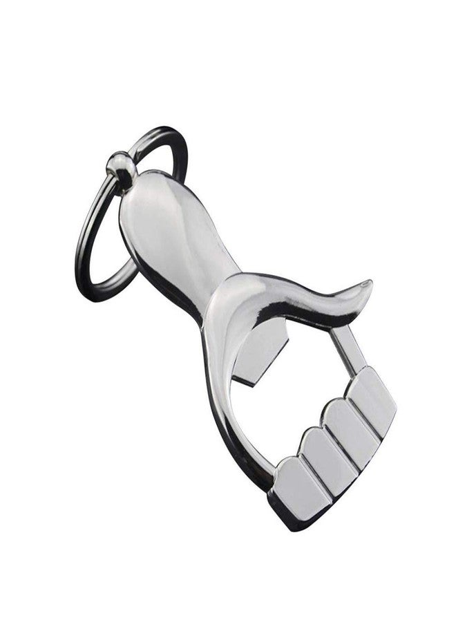 Stealodeal New Multifunctional Metal Key Chain Thumbs Up Hand Bottle Opener Key Ring Silver - Image 1